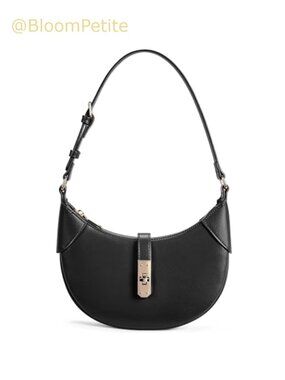 Crescent Shoulder Bag Vegan Leather Small Hobo Purse Adjustable Strap
